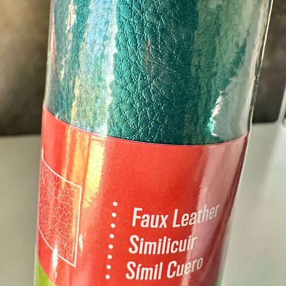 Cricut Faux Leather Pebbled Sheet 12"x24" – Peacock Blue Craft Material Roll - Picture 3 of 4